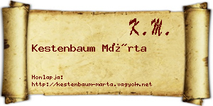 Kestenbaum Márta névjegykártya